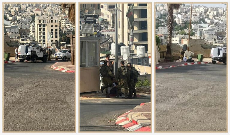 A collage of three images of a IDF detention