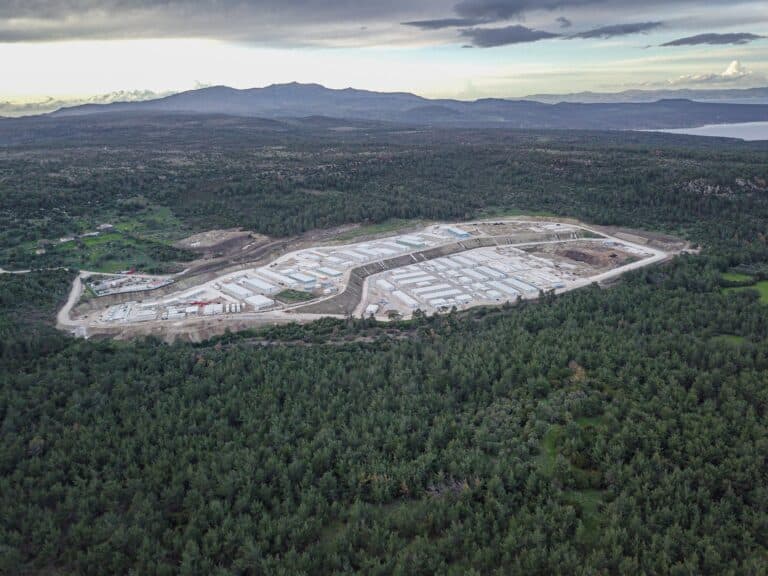 The site of Vastria camp in Lesvos