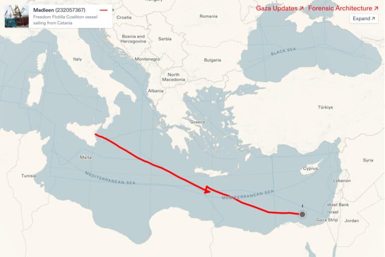 screenshot of map and tracker