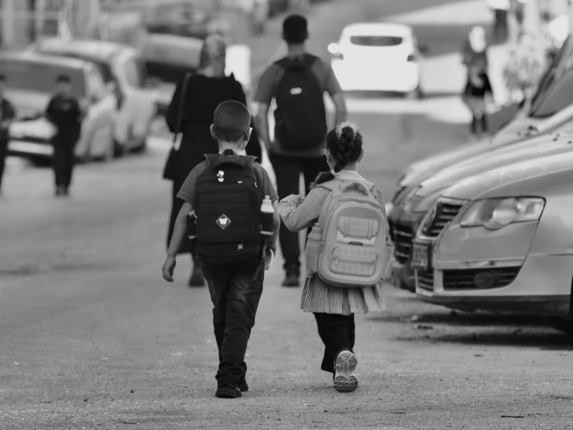 Two children walking