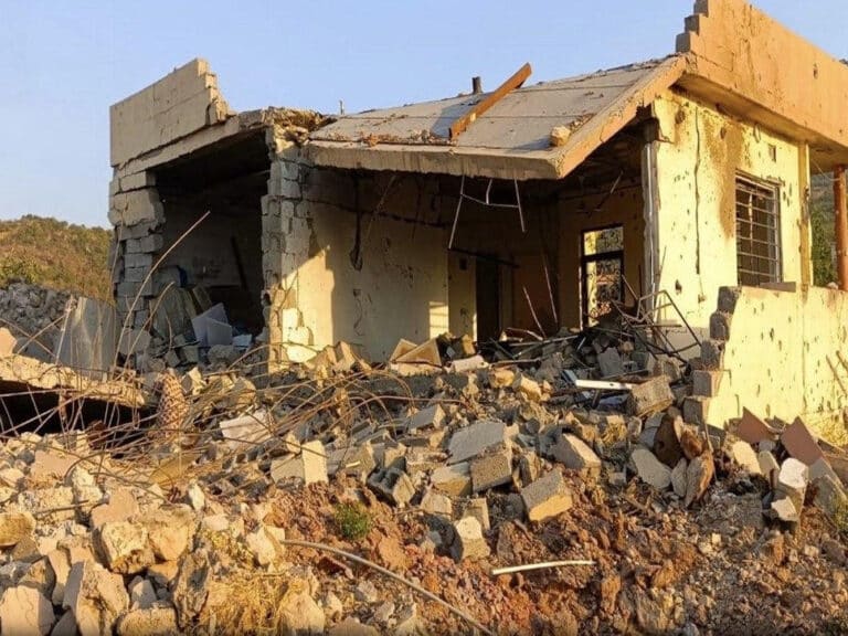 A damaged house