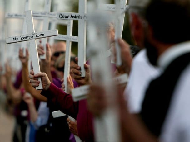 names written on crosses