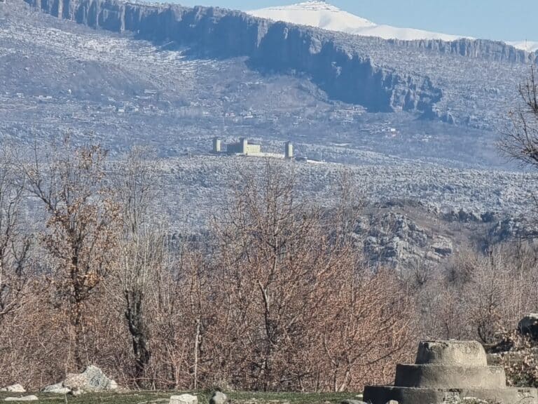 A military base in the distance