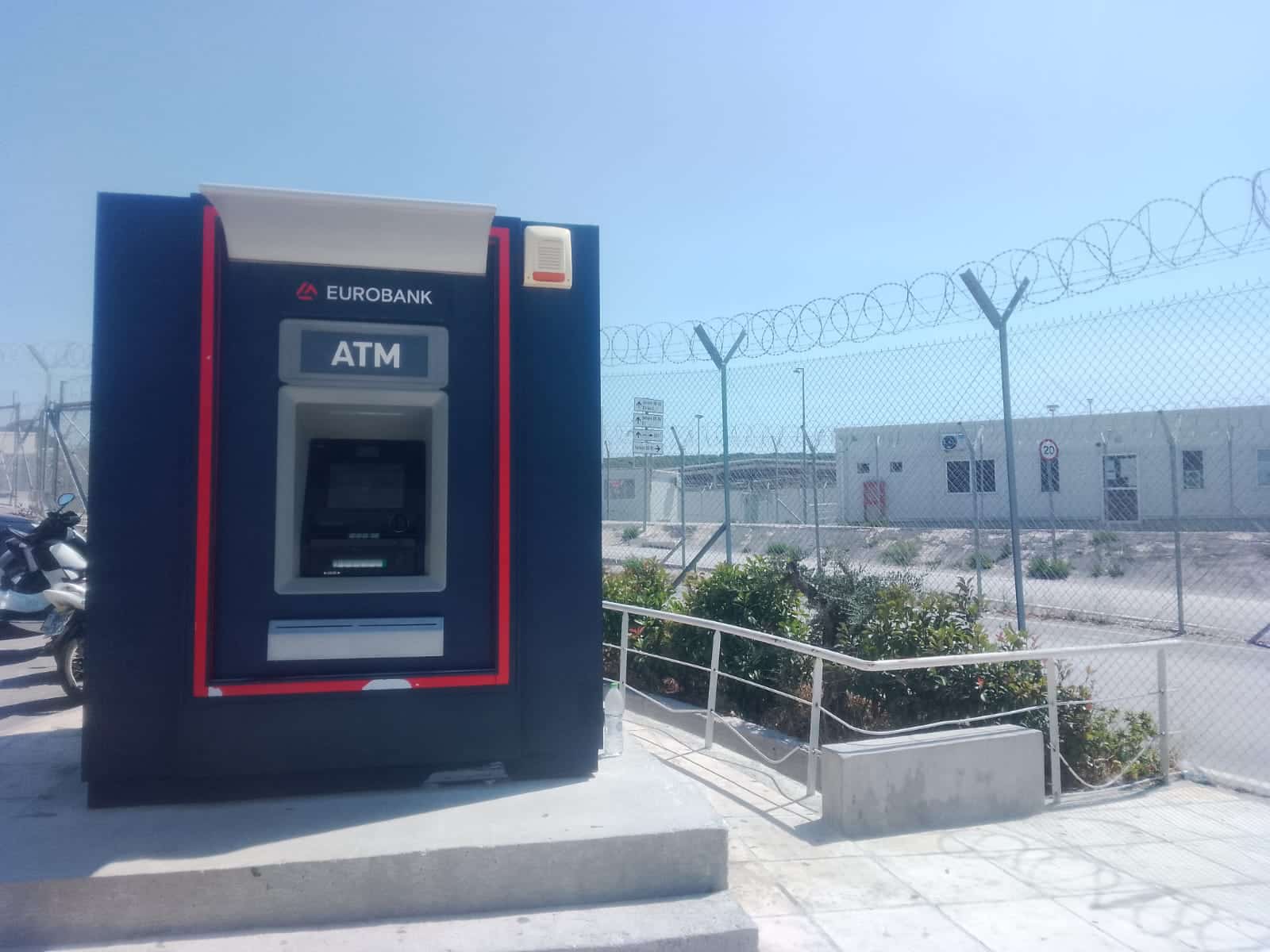 An ATM in a refugee camp