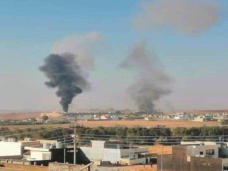 an explosion in the distance