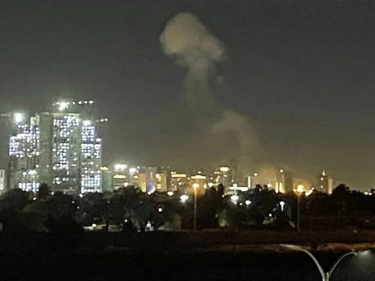 Smoke rising in the distance