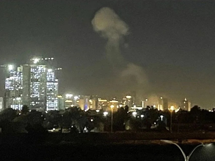 Smoke rising in the distance