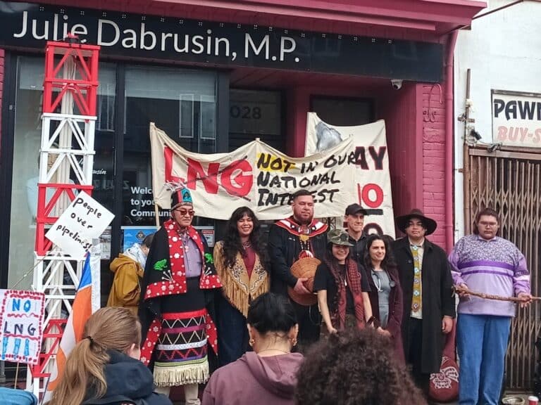 People protesting outside an MPs office