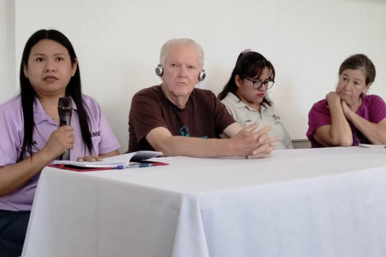 people at a panel conversation