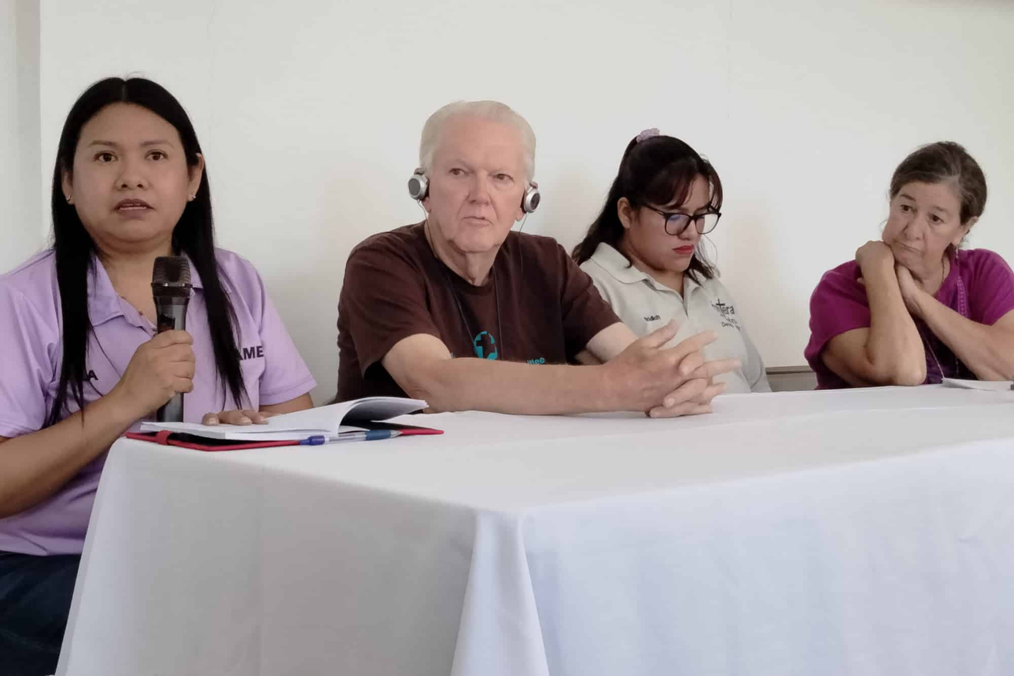 people at a panel conversation