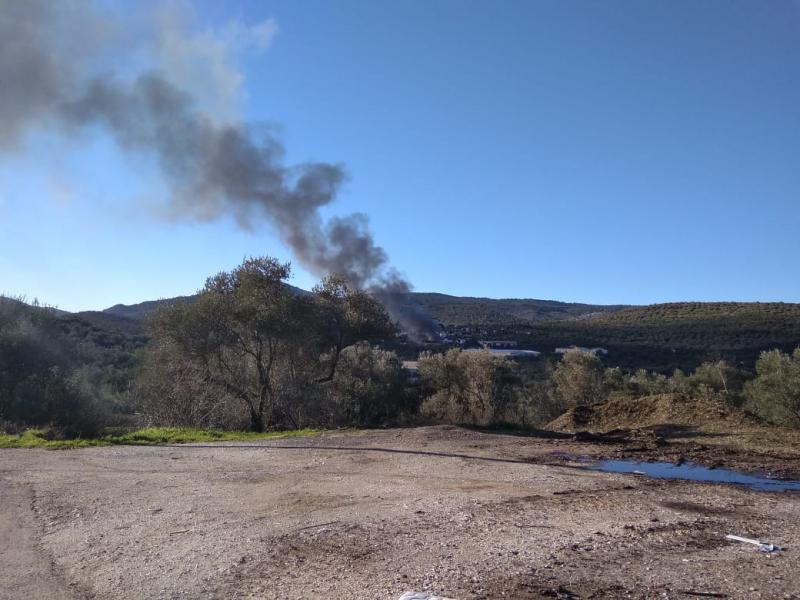 Smoke from Olive Grove, Moria. _0.jpg